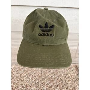Adidas Originals Olive Green Trefoil Logo Dad Hat OSFM Unisex Streetwear Cap